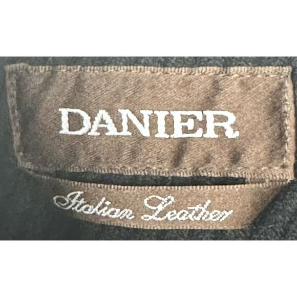 Danier Womens Wool Italian Leather Coat Ribbed Asymmetrical Button Up Lined S - Picture 11 of 16